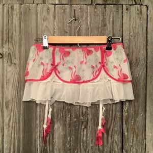 Pink & White Lace Garter Belt by Jezabel L